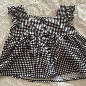 Black and White Gingham Blouse